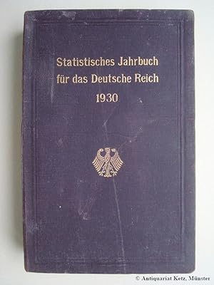 Imagen del vendedor de Statistisches Jahrbuch fr das Deutsche Reich. 49. Jahrgang. 1930. a la venta por Antiquariat Hans-Jrgen Ketz