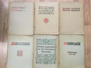Seller image for 6 Kunstdruckmappen Federzeichnungen, Holzschnitte, Kupferstiche. Drer, Rembrandt u.a. for sale by Bchersammelservice Steinecke