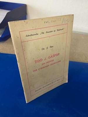 Bild des Verkufers fr Tido J. Gaspar - Ein Meister der lyrischen Erzhlung zum Verkauf von Bchersammelservice Steinecke