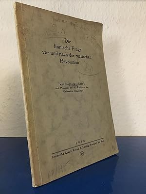 Bild des Verkufers fr Die finnische Frage vor und nach der russischen Revolution zum Verkauf von Bchersammelservice Steinecke