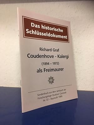 Bild des Verkufers fr Richard Graf Coudenhove-Kalergi (1894-1972) als Freimaurer zum Verkauf von Bchersammelservice Steinecke
