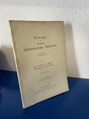 Bild des Verkufers fr Beitrge zur Kenntnis Sudetendeutscher Mundarten - Heft 8 - Die Mundart der Bezirke Rmerstadt und Sternberg (Lautlehre) zum Verkauf von Bchersammelservice Steinecke