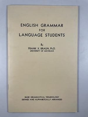 Immagine del venditore per English Grammar for Language Students venduto da BookEnds Bookstore & Curiosities