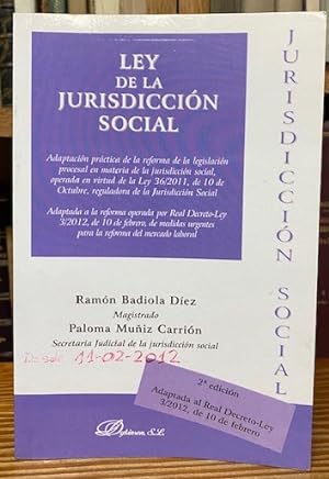 Imagen del vendedor de LEY DE LA JURISDICCION SOCIAL a la venta por Fbula Libros (Librera Jimnez-Bravo)