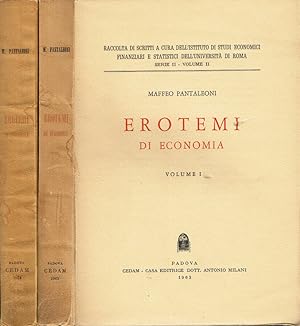 Bild des Verkufers fr Erotemi di Economia Volume I - Volume II zum Verkauf von Biblioteca di Babele