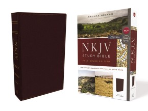 NKJV Study Bible, Bonded Leather, Burgundy, Full-Color, Comfort Print: The Complete Resource for ...
