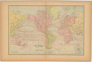 The World on Mercator's Projection [with] Map of the Polar Regions [and] Alaska.