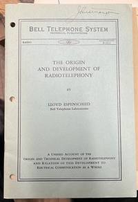 The Origins and Development of Radiotelephony. Proceedings of the Institute of Radio Engineers Vo...