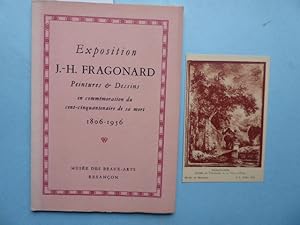 Bild des Verkufers fr Exposition J.-H. Fragonard, peintures et dessins : En commmoration du cent cinquantenaire de sa mort, 1806-1956 inaugure le 7 septembre 1956, Muse des beaux-arts, Besanon. Catalogue par Marie-Lucie Cornillot. Prface de Jacqueline Bouchot-Saupique. zum Verkauf von Antiquariat Heinzelmnnchen