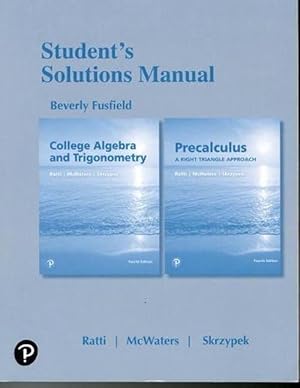 Seller image for Student Solutions Manual for College Algebra and Trigonometry and Precalculus (Paperback) for sale by Grand Eagle Retail