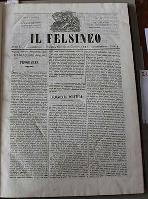 Il Felsineo. Anno VII, 52 numeri dal 7/ Gennaio al 30 Dicembre 1847. Luigi Rusconi gerente