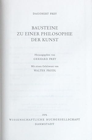 Seller image for Bausteine zu einer Philosophie der Kunst. for sale by Antiquariat Bookfarm
