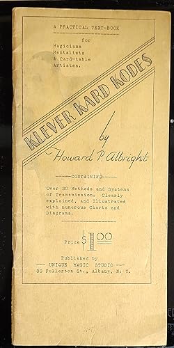 Klever Kard Kodes A Practical Text-Book for Magicians, Mentalists & Card-table Artistes