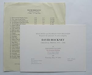 David Hockney. Original prints 1974-1986. Max Reed and Florian von Holstein Request the pleasure ...