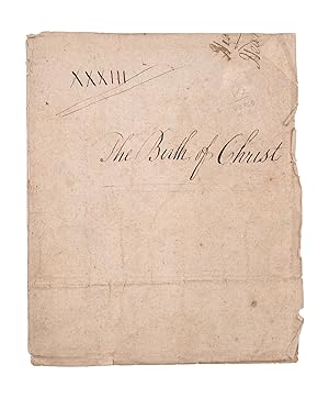 Bild des Verkufers fr Autograph manuscript, signed on the inside rear wrapper, a sermon on the birth of Christ zum Verkauf von James Cummins Bookseller, ABAA
