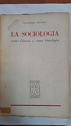 Imagen del vendedor de La sociologia como ciencia y como ontologia a la venta por Libros nicos