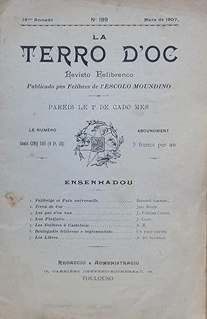 Bild des Verk�ufers f�r TERRO d'OC N� 189 Mars de 1907 zum Verkauf von Bouquinerie L'Ivre Livre