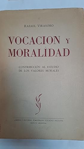 Imagen del vendedor de Vocacion y moralidad a la venta por Libros nicos