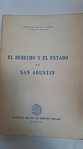 Imagen del vendedor de El derecho y el Estado en San Agustin a la venta por Libros nicos