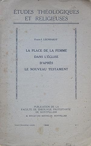 Seller image for La place de la femme dans l'glise d'aprs le Nouveau Testament for sale by Bouquinerie L'Ivre Livre