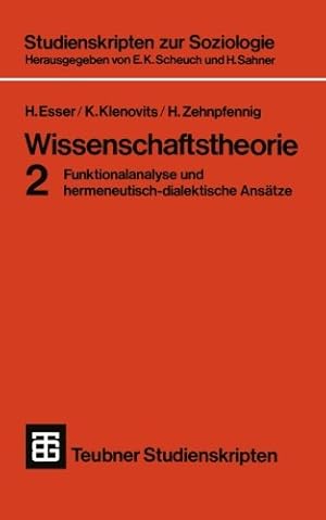 Seller image for Wissenschaftstheorie 2 (German Edition) (Teubner Studienskripten zur Soziologie) by Esser, Hartmut [Paperback ] for sale by booksXpress