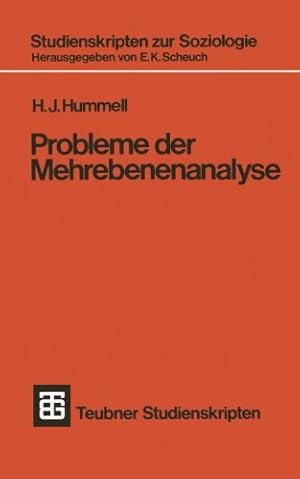 Seller image for Probleme der Mehrebenenanalyse (Teubner-Studienskripten. Studienskripten zur Soziologie) (German Edition) by Hummell, Hans Joachim [Perfect Paperback ] for sale by booksXpress