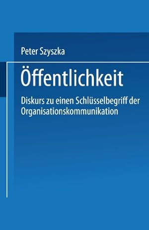 Seller image for   ffentlichkeit. (German Edition) by Szyszka, Peter [Paperback ] for sale by booksXpress