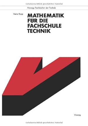 Seller image for Mathematik f ¼r die Fachschule Technik (Viewegs Fachb ¼cher der Technik) (German Edition) by Rapp, Heinz [Paperback ] for sale by booksXpress