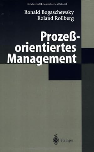 Imagen del vendedor de Proze  orientiertes Management (German Edition) by Bogaschewsky, Ronald [Paperback ] a la venta por booksXpress