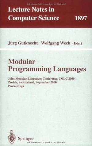 Imagen del vendedor de Modular Programming Languages by Weck, Wolfgang, Gutknecht, J??rg [Paperback ] a la venta por booksXpress
