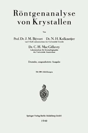 Seller image for R¶ntgenanalyse von Krystallen (German Edition) by Martin Bijvoet, Johannes [Paperback ] for sale by booksXpress
