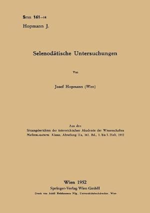 Image du vendeur pour Selenod ¤tische Untersuchungen (German Edition) by Hopmann, Josef [Paperback ] mis en vente par booksXpress