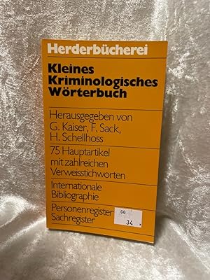 Imagen del vendedor de Kleines kriminologisches Wrterbuch. a la venta por Antiquariat Jochen Mohr -Books and Mohr-