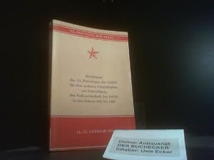 Imagen del vendedor de Bericht ber die Richtlinien des 20. Parteitages der KPdSU fr den sechsten Fnfjahrplan zur Entwicklung der Volkswirtschaft der UdSSR 1956-1960. N. A. Bulganin / Sowjetunion heute ; 1956, Nr. 12. Mrz, Beil. a la venta por Der Buchecker