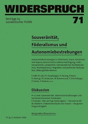 Seller image for Widerspruch 71: Souvernitt, Fderalismus und Autonomie for sale by Che & Chandler Versandbuchhandlung