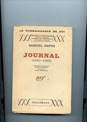 Image du vendeur pour JOURNAL ( 1660 - 1669). Traduit de l'anglais par Rene Villoteau. Prface de Paul Morand mis en vente par Librairie CLERC