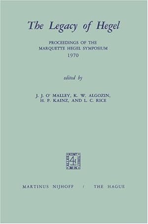 Bild des Verkufers fr The Legacy of Hegel: Proceedings of the Marquette Hegel Symposium 1970 [Paperback ] zum Verkauf von booksXpress
