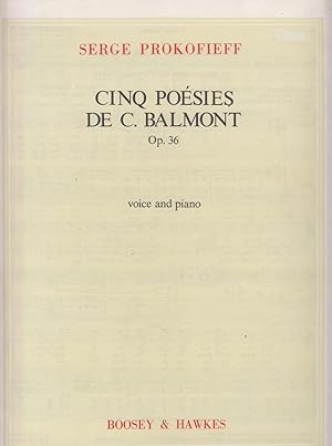 Cinq Poesies de C. Balmont, Op.36 - Voice & Piano