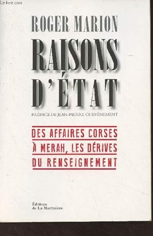 Bild des Verkufers fr Raisons d'tat (Des affaires corses  Merah, les drives du renseignement) zum Verkauf von Le-Livre