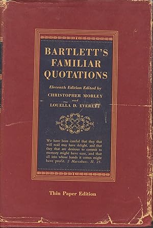 Seller image for Bartlett's Familiar Quotations - Thin Paper Edition for sale by Robinson Street Books, IOBA