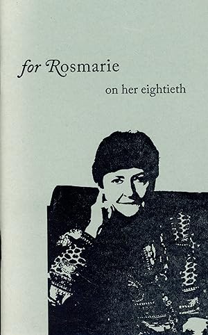 Bild des Verkufers fr for Rosmarie on her eightieth zum Verkauf von Bagatelle Books, IOBA