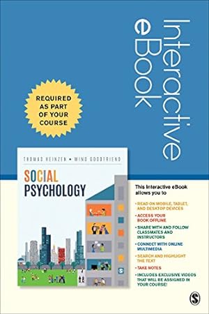Imagen del vendedor de Social Psychology Interactive eBook a la venta por Reliant Bookstore