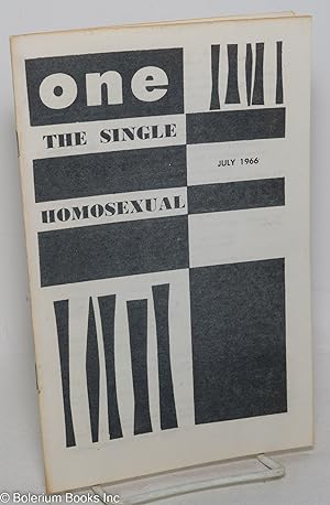 Image du vendeur pour ONE Magazine; the homosexual viewpoint; vol. 14, #6 [states 7] July 1966, [#153] The Single Homosexual mis en vente par Bolerium Books Inc.