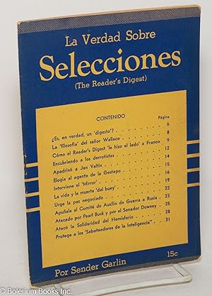 Seller image for La Verdad Sobre Selecciones (El Reader's Digest) con ilustraciones de William Gropper [Spanish language edition of "The truth about Reader's Digest"] for sale by Bolerium Books Inc.