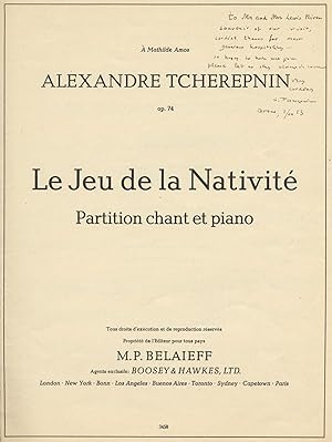 Le Jeu de la Nativité Partition chant et piano . À Mathilde Amos . op. 74. For voice and piano