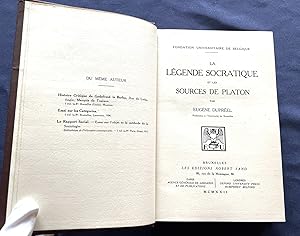 Seller image for LA LEGENDE SOCRATIQUE ET LES SOURCES DE PLATON; Par Eugne Duprel for sale by Borg Antiquarian