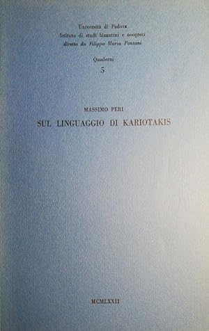 Sul linguaggio di Kariotakis