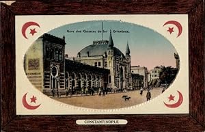 Präge Passepartout Ansichtskarte / Postkarte Konstantinopel Istanbul Türkei, Gare des Chemins de ...
