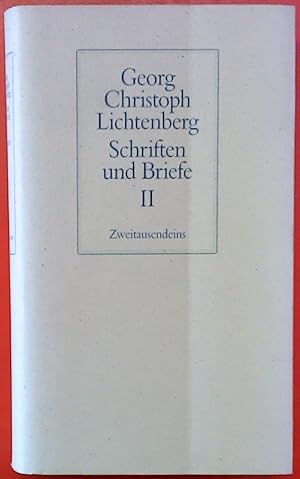 Bild des Verkufers fr Schriften und Briefe II (Zweiter Band) - Sudelbcher II Materialhefte, Tagebcher zum Verkauf von biblion2