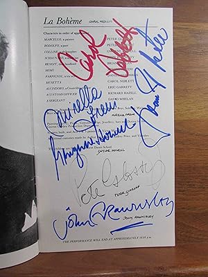 Imagen del vendedor de Original Autogramme 1980 La Bohme Royal Oper House Covent Garden /// Autogramm Autograph signiert signed signee a la venta por Antiquariat im Kaiserviertel | Wimbauer Buchversand